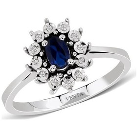 Resim Venta 0,34 Karat 14K Efektli Pırlantalı Safir Yüzük 