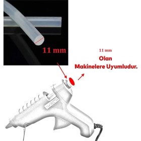 Resim Winnboss Kalın Şeffaf Sıcak Mum Silikon 11MM 30CM 1 Kilo 