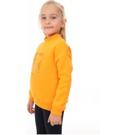Resim Toontoy Kids Toontoy Kız Çocuk Baskılı Sweatshirt Hardal 