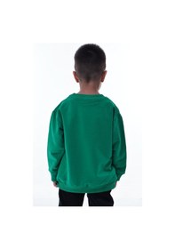 Resim Erkek Çocuk Yeşil Sweatshirt Rahat Kesim, Yumuşak Kumaş, Günlük Spor Şık Üst Modeli Yeşil 