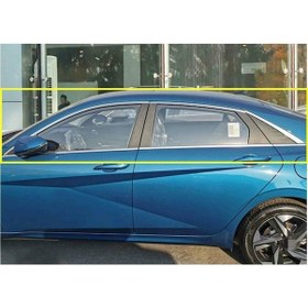 Resim Hyundai Elantra Cam Çıtası Çerçevesi 12 Parça Kromu Nikelajı 2021 Sonrası 
