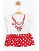 Resim Kız Bebek Kırmızı Beyaz Puantiyeli Minnie Mouse Elbise T20Y15545DSN01 