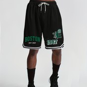 Resim Boston Erkek Yazlık Günlük Spor Şortları - Ayarlanabilir Bel Bağcıklı Geniş Kesim Basketbol Koşu Şortları, Yeşil Harf Baskılı ve 1892 Tasarımlı, Nefes Alabilen Atletik Şortlar Spor Salonu ve Dış Aktiviteler İçin 