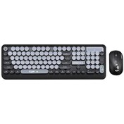 Resim Retro Tarzı Kablosuz Klavye Ve Fare Seti - 2.4g Bağlantı, Ergonomik Tasarım, Suya Dayanıklı, Hızlı Yazım İmkanı Diğer Diğer 