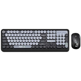 Resim Retro Tarzı Kablosuz Klavye Ve Fare Seti - 2.4g Bağlantı, Ergonomik Tasarım, Suya Dayanıklı, Hızlı Yazım İmkanı Diğer Diğer 