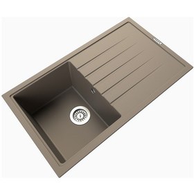 Resim Polex Cristalüx Granit Evye P-03 Toprak Tezgah Altı Ve Tezgah Üstü Mutfak Evyesi 85x49.5 CM 