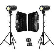 Resim GDX HD-200W Led Video Işığı 2'li Full Set (60x90 Softbox + 260cm Işık Ayağı) 
