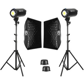 Resim GDX HD-200W Led Video Işığı 2'li Full Set (60x90 Softbox + 260cm Işık Ayağı) 
