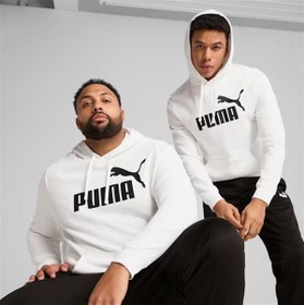 Resim Puma ESS No. 1 Logo Hoodie Beyaz Erkek Spor Sweatshirt/Kapüşonlu – 682572 02 