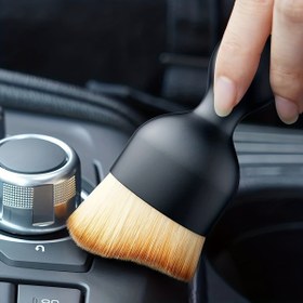 Resim 1 adet Çok Amaçlı Araç İçi Detaylandırma Fırçası, Yumuşak Kıllı Temizlik Aracı, Orta Konsol, Koltuk Aralığı ve Havalandırma Toz Giderme için, Elektrik Gerektirmez, Araç Sahipleri için 