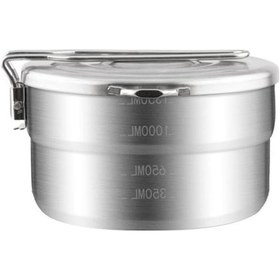 Resim Yuntech01 1.5l 304 Çelik Kamp Yemek Tenceresı - Dış Mekan Kullanıma Uygun, Hafif Ve Dayanıklı Gümüş 