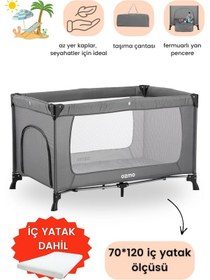 Resim Ozmo Aura Oyun Parkı 70x120 Cm + Yataklı Gri 