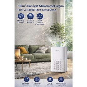 Resim Yellowtech Hepa Filtreli Hava Temizleyici Sessiz Air Purifier 3 Aşamalı Filtre 18M² Ofis Yatak Odası 