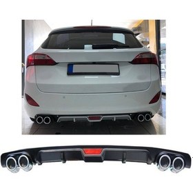 Resim Hyundai İ30 Station Vagon Uyumlu Body Kit Difüzör 4 Çıkış Siyah Yuvarlak 