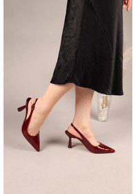 Resim Luma Arkası Açık Stiletto Bordo-8232 Bordo 
