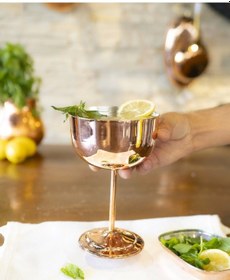 Resim Bakır Şarap Kadeh Bakır Renk 