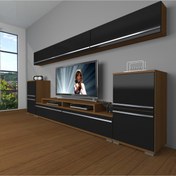 Resim Ekoflex 9 Mdf Tv Ünitesi Tv Sehpası - Ceviz - Siyah 