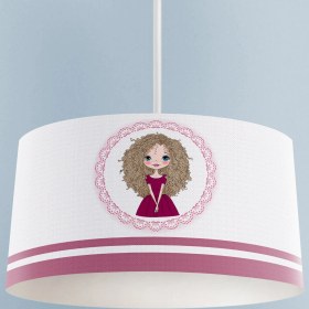 Resim Mekta Home Çerçeveli Prenses Kız Desenli Avize 