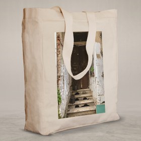 Resim Knitted Handle Canvas Bag - 3 
