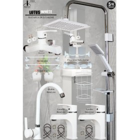 Resim Tesitay Irmak Beyaz Banyo, Lavabo, Mutfak Bataryaları Musluk Armatür Robot Duş Aksesuar Lavabo Duş Takımı 