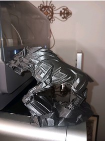 Resim Kurt Heykeli Siyah Renk Mini Figür Oyuncak 14cm Balık 