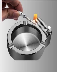 Resim Mey İthalat Metal Küllük Çakmaklı Masa Üstü Şık Tasarım 