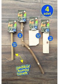 Resim Vixpet Venty 4 Adet Doğal Papağan Tünek Seti - Kumlu Tünek | Muhabbet, Forpus, Sevda, Cennet - M469 