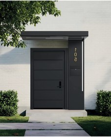 Resim KORRAIN VERA MONO ALÜMİNYUM KAPI ÜSTÜ SUNDURMA- POSTA KUTULU LEDLİ MODEL-160 CM-SAĞ 