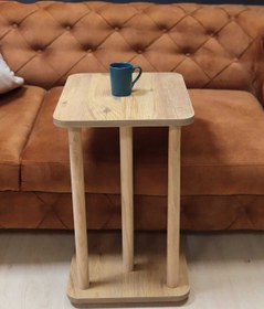 Resim Evnalia Tekerlekli Ahşap Ayaklı Tembellik C-sehpa Zigon Yan Koltuk Laptop Servis Sehpası Zigon 35x40 