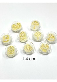 Resim Bebek Düğmesi / Figürlü Model / 10 Adet /sarı/ - Kundak 
