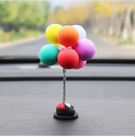 Resim Teltree Mickey Renkli Balon Desenli Araba İç Dekorasyon Figürü - Abs Plastik, Tutkal Tabanlı Araç Süsleme Oyuncak 