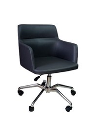 Resim Büro Sandalyesi Örümcek Yıldız Ayaklı Siyah Renk Suni Deri 