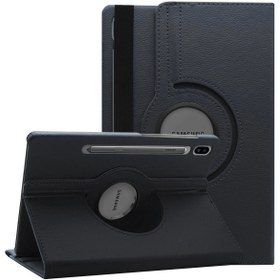 Resim Samsung Galaxy Tab S8 X700 Kılıf 360 Rotating Stand Deri Siyah 