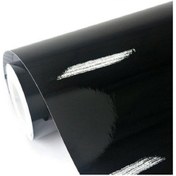 Resim Parlak Siyah Yapışkanlı Kaplama Folyosu 61 Cm X 3 Mt 
