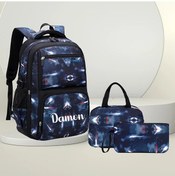Resim Oldfriend Kişiselleştirilmiş Okul Çantası Seti, Dark Blue, Font C Koyu Mavi 