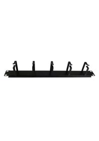 Resim 1U 19" Yatay Organizer 5 Kancalı Metal Kabinet Kablo Toplayıcı 
