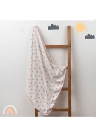 Resim Vavbaby Ayıcık Desenli Bebek Tek Kat Kapitone Battaniye Kundak 80x90 Cm Pembe 