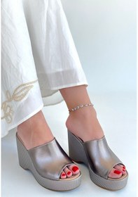 Resim Tlay Platin Cilt Dolgu Topuk Terlik Platin 