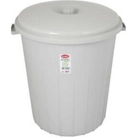 Resim Planet Kapaklı Yuvarlak Plastik Büyük Boy Çöp Kovası Su Et Kovası 50 Lt 