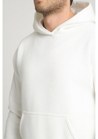 Resim Alexandergardi Alexandergardı Kangru Cepli Kapişonlu Sweatshirt E23-00176 Beyaz 