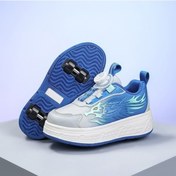 Resim Snapbuy High Quality Shoe Bag Çocuk Dört Tekerlekli Yürüyüş Ayakkabısı Çıkarılabilir Nefes Alabilen Tekerlekli Paten Açık Mavi 