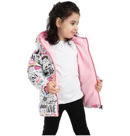 Resim Royalside Kız Çocuk Içi Polarlı Kürklü Kapüşonlu Girls Yazılı Kelebek Desenli Kışlık Şişme Mont Beyaz 
