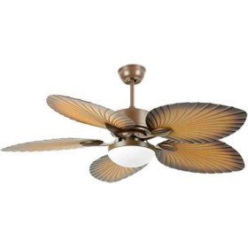 Resim GoodHome Colours Leafy 132CM Kahve 5 Kanat LED Tavan Vantilatörü 