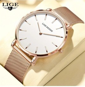 Resim Fochsia Beyaz Yüzeyli Pembe Altın Kasa Lıge Klasik Kadın Kol Saati Diğer 