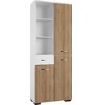 Resim Tdesigno Satürn Banyo Boy Dolabı 60 cm - Safir Meşe ve Beyaz 