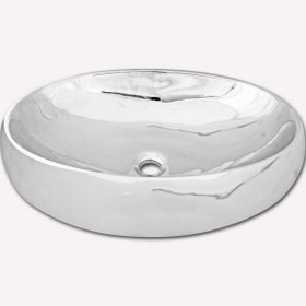 Resim Euroser Elips Tezgah Üstü Lavabo Gümüş 