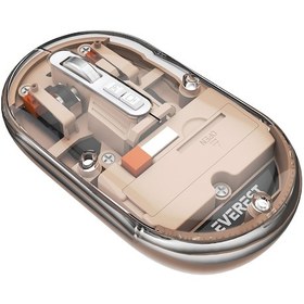 Resim Everest SM-BT29 Glassy Rose Gold Transparan 2in1 Bluetooth ve 2.4GHz Kablosuz Mouse 