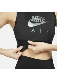 Resim Nike Air Dri-fit Swoosh Medium-support High-neck Sports Training Kadın Bra Dm0643-010 Siyah 