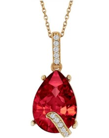 Resim Rose Gümüş Kırmızı Damla Taşlı Kolye G788Kl Altınsepeti 