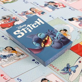 Resim 1 Adet Stitch Temalı Oyun Kartları - Aile Toplantıları, Partiler ve Noel Eğlencesi için Eğlenceli & Yaratıcı Masa Oyunu, Mavi Karikatür Tasarımıyla İkonik Karakterler, Noel Oyun Gecesi | Temalı Oyun | Renkli Tasarımlar 